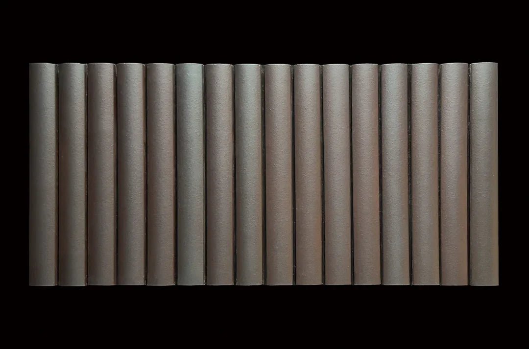 Japanese ceramic wall tiles Taki in Rust Black from Mittsu Japanese Tiles