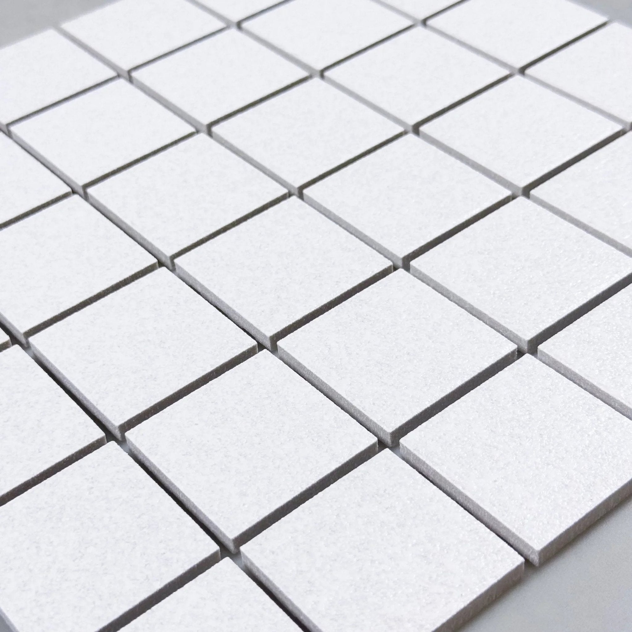 Japanese ceramic wall tiles Tanjun Sample in White from Mittsu Japanese Tiles