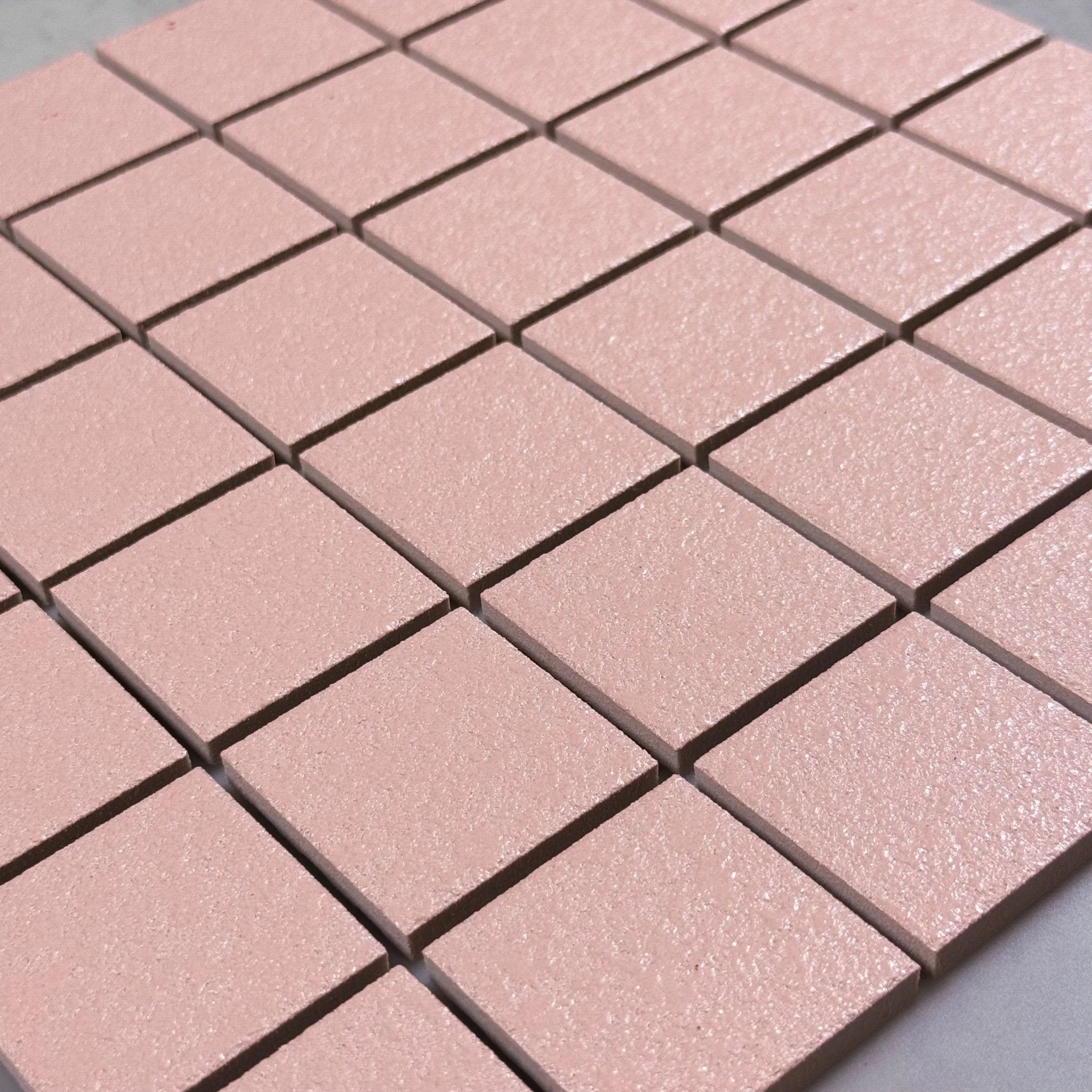 Japanese ceramic wall tiles Tanjun Sample in Salmon from Mittsu Japanese Tiles