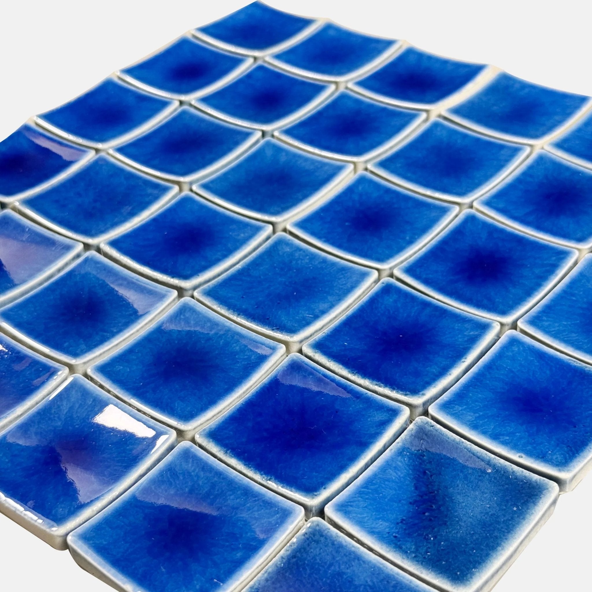 Japanese ceramic wall tiles Vaisell in Blue from Mittsu Japanese Tiles