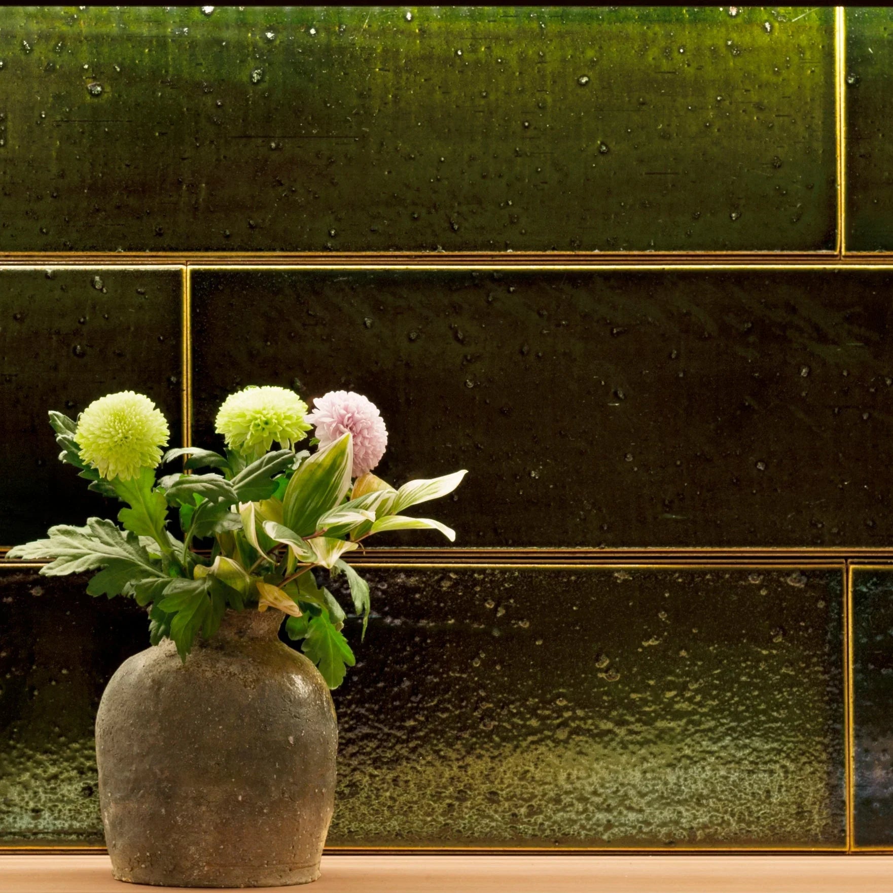 Wall Oribe Tiles | Japanese Ceramic Green Porcelain Tiles