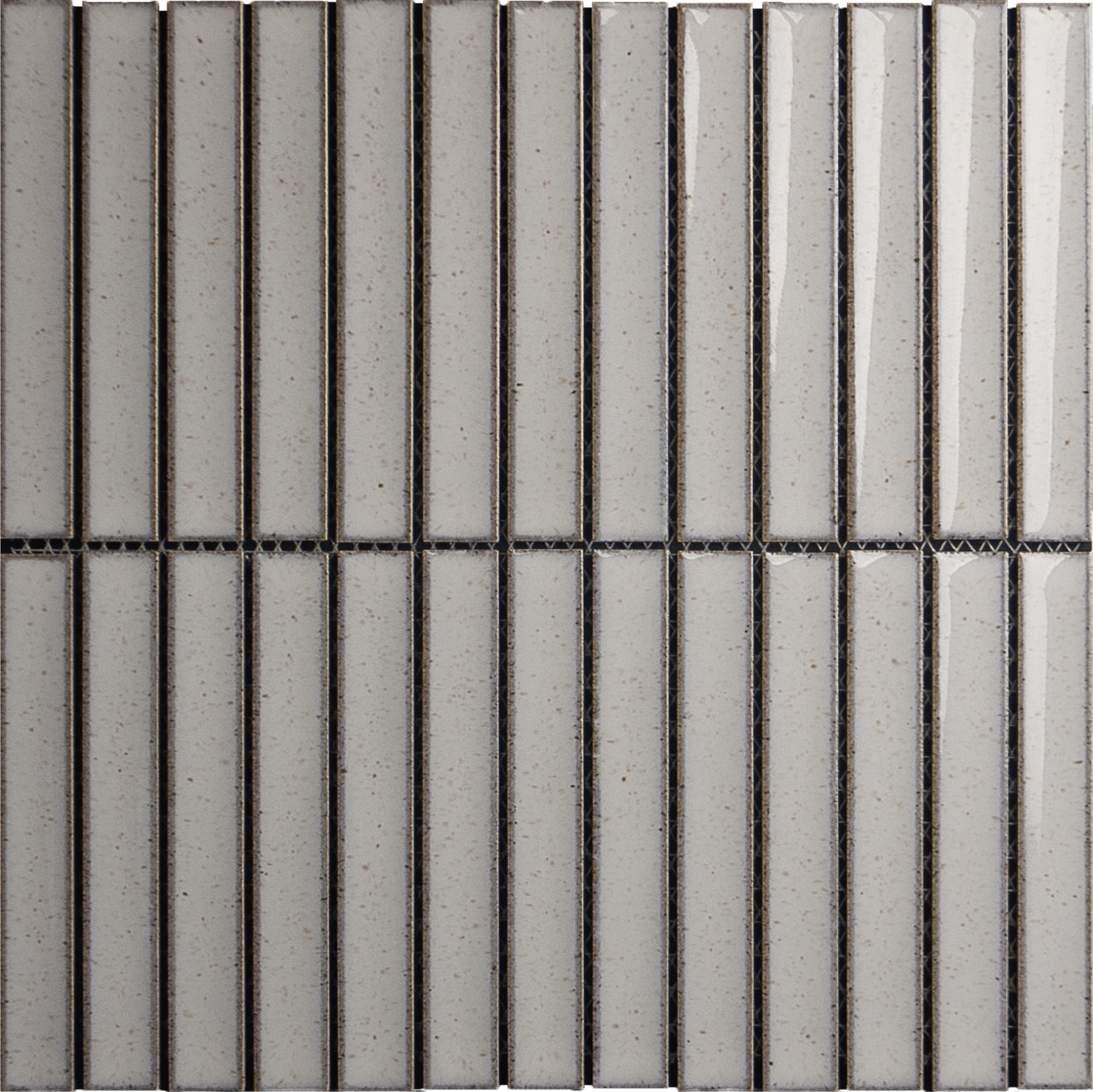 Japanese ceramic wall tiles Yuki Border Sample in Speckled White from Mittsu Japanese Tiles