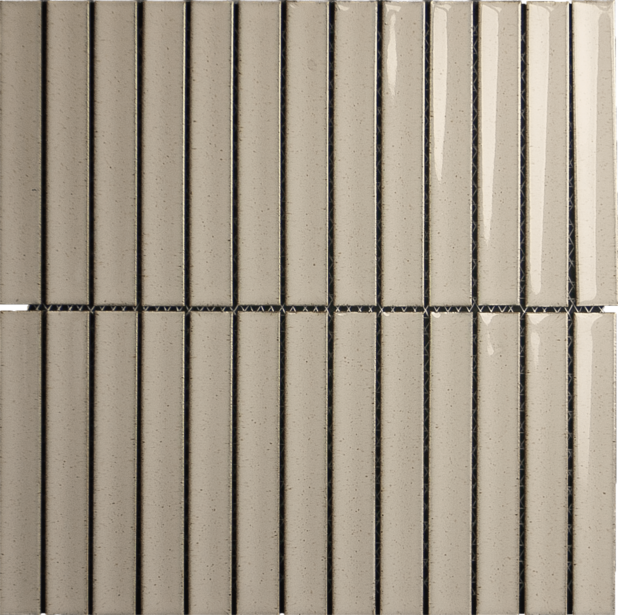 Japanese ceramic wall tiles Yuki Border Sample in Ivory from Mittsu Japanese Tiles