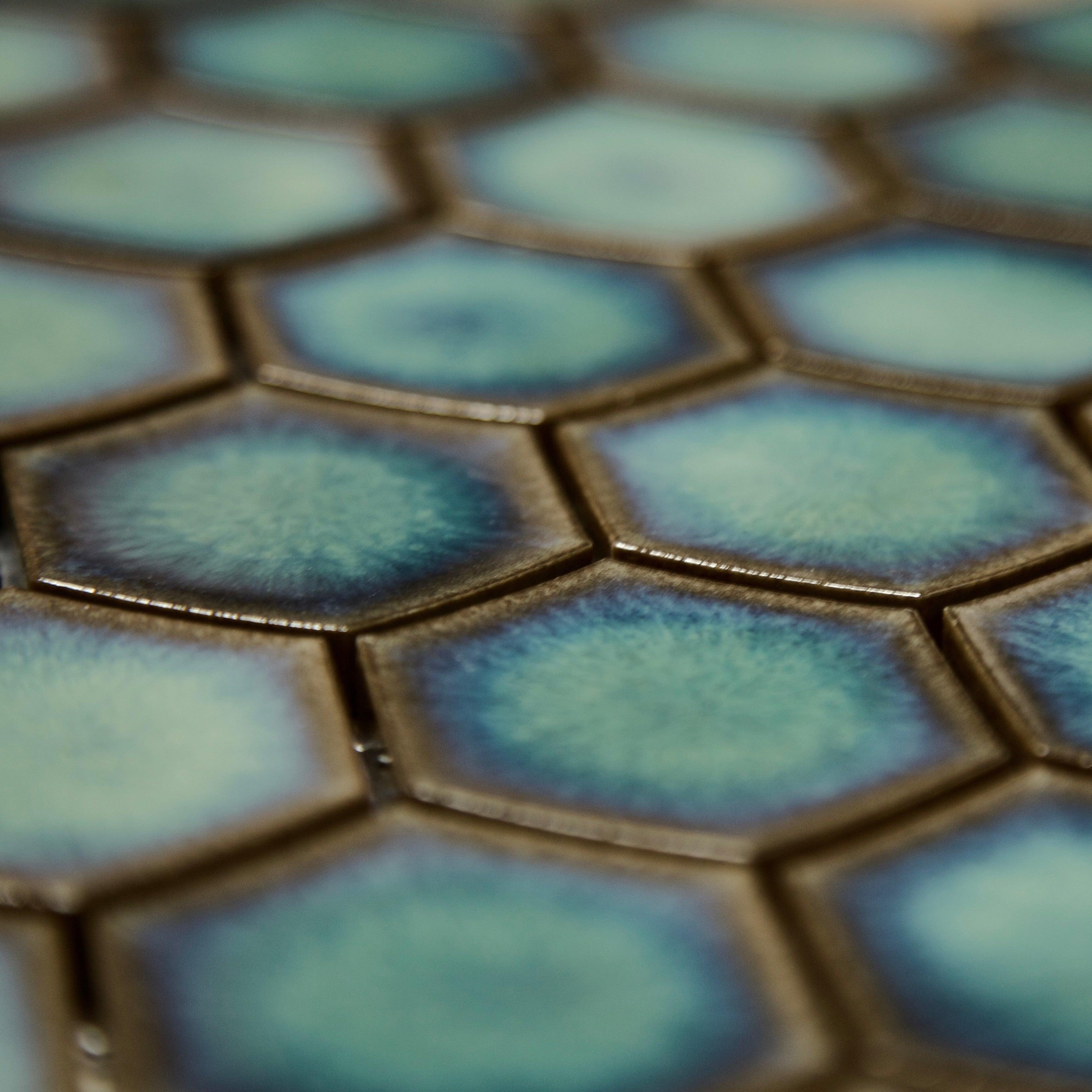 Roku Hexagonal Glazed Porcelain Tile | Japanese Design