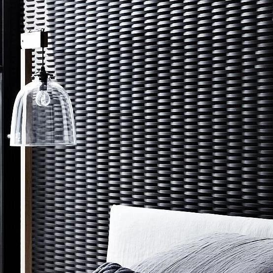 Japanese ceramic wall tiles Crescent Sample in Black from Mittsu Japanese Tiles
