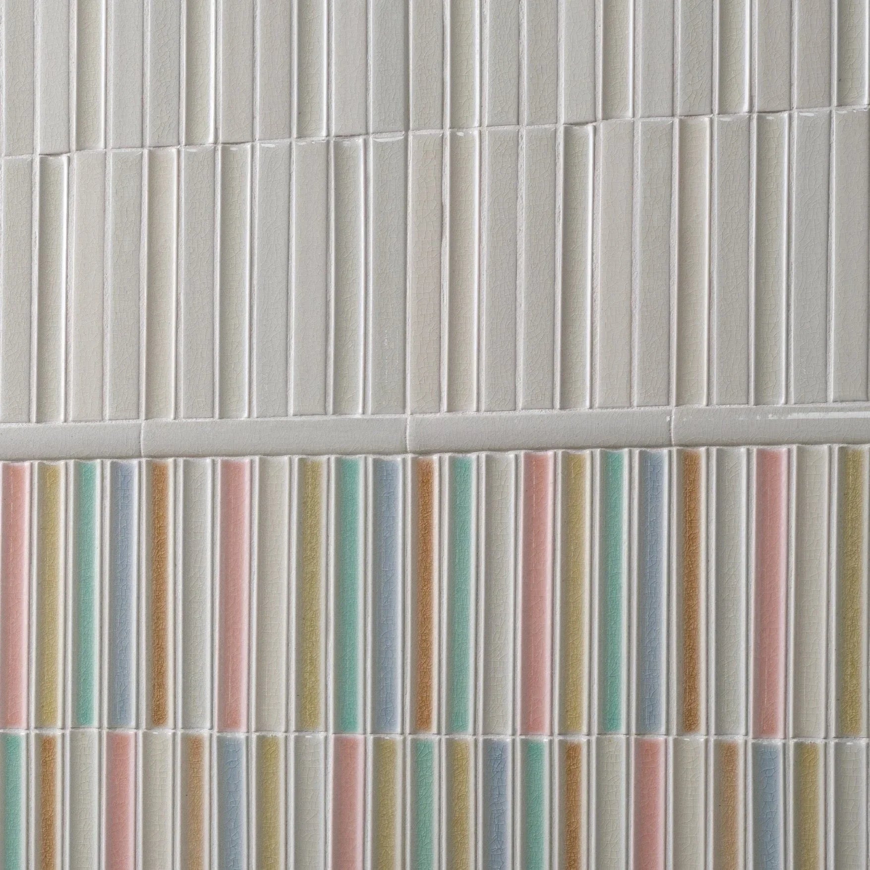 Japanese ceramic wall tiles Hasai in White from Mittsu Japanese Tiles