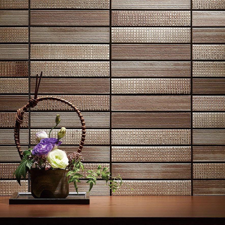 Japanese ceramic wall tiles Homura Sample in Light Beige from Mittsu Japanese Tiles