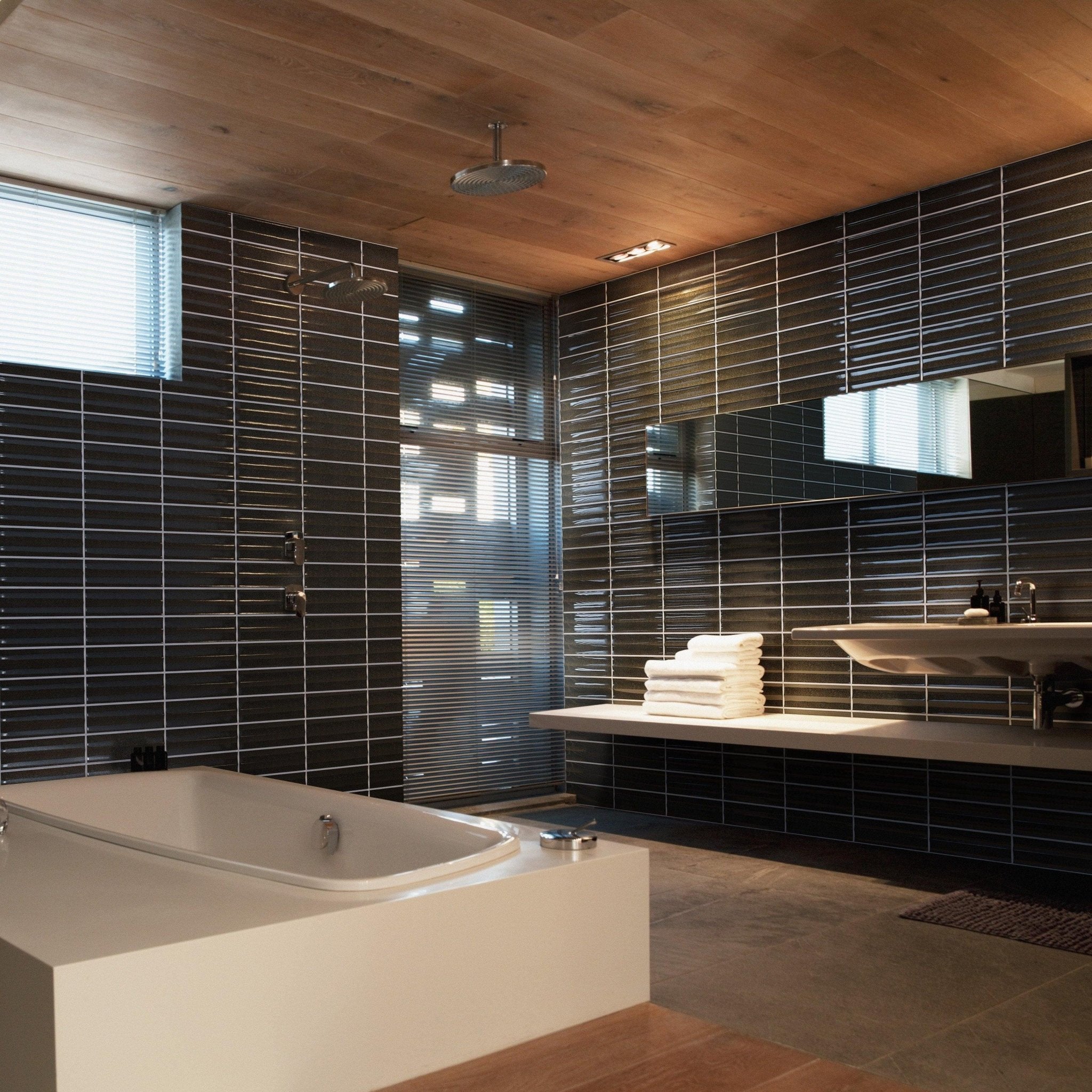 Japanese ceramic wall tiles Izumo Sample in White from Mittsu Japanese Tiles