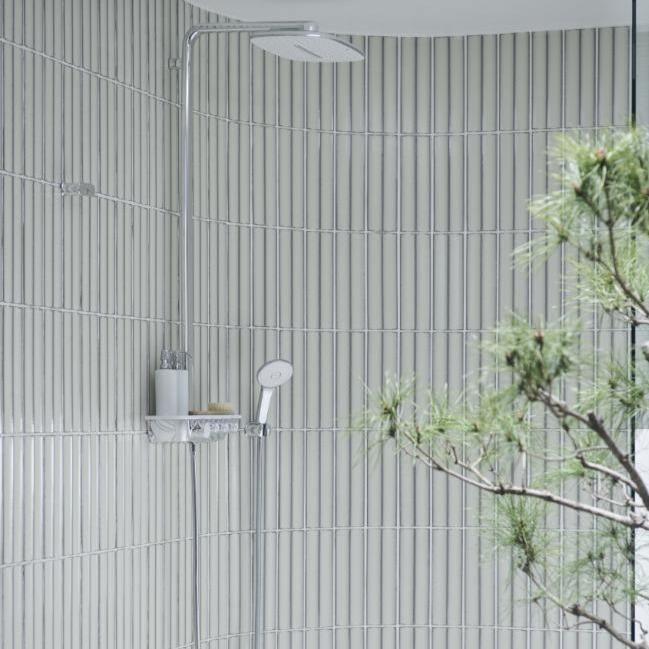 Japanese ceramic wall tiles Izumo Sample in White from Mittsu Japanese Tiles