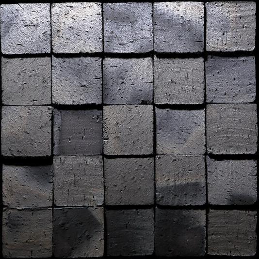 Japanese ceramic wall tiles Koyo Ibushi Arare Sample in Large Floor from Mittsu Japanese Tiles