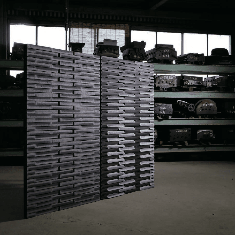 Japanese ceramic wall tiles Koyo Ibushi Harima Sample in Yama Left from Mittsu Japanese Tiles