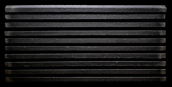 Japanese ceramic wall tiles Koyo Ibushi Line Sample in Black from Mittsu Japanese Tiles