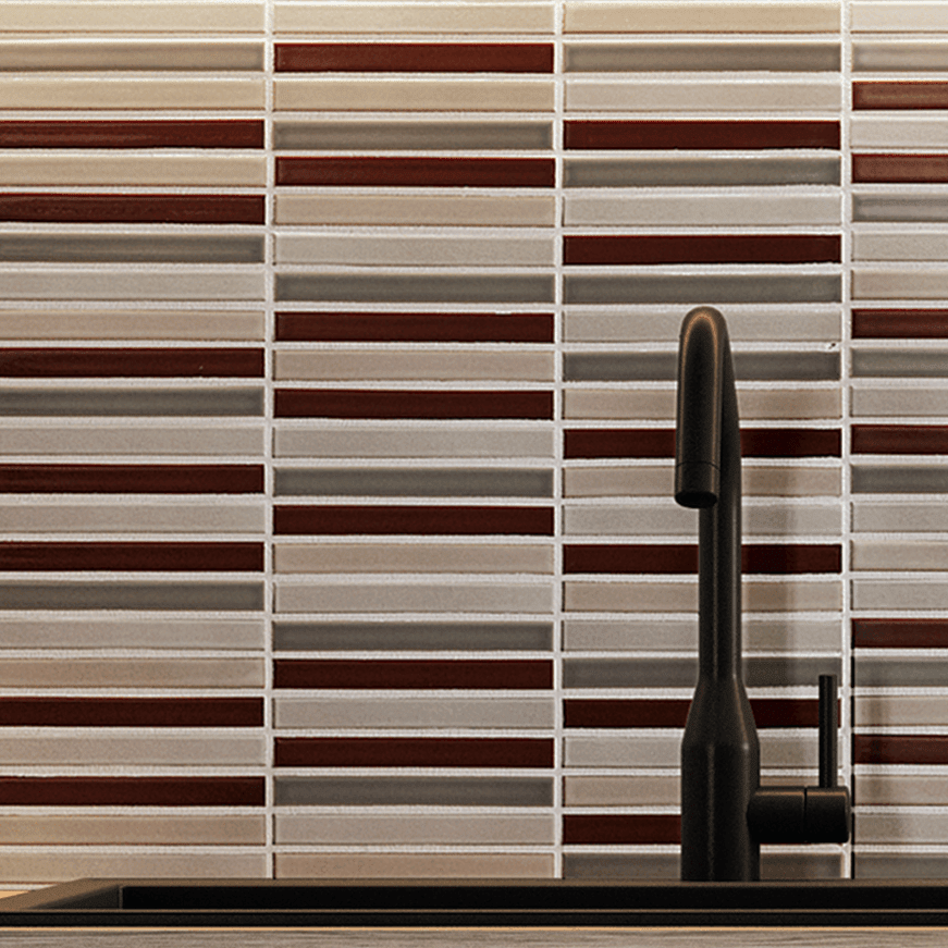 Japanese ceramic wall tiles Lungo Sample in Black Mix from Mittsu Japanese Tiles