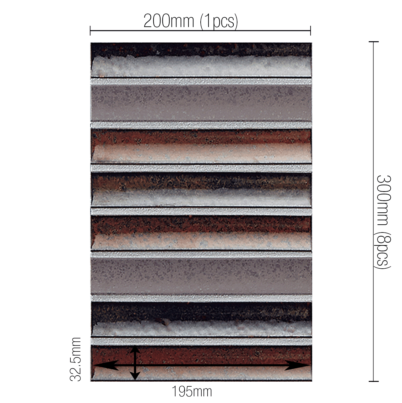Japanese ceramic wall tiles Sairin Sample in Black Mix from Mittsu Japanese Tiles