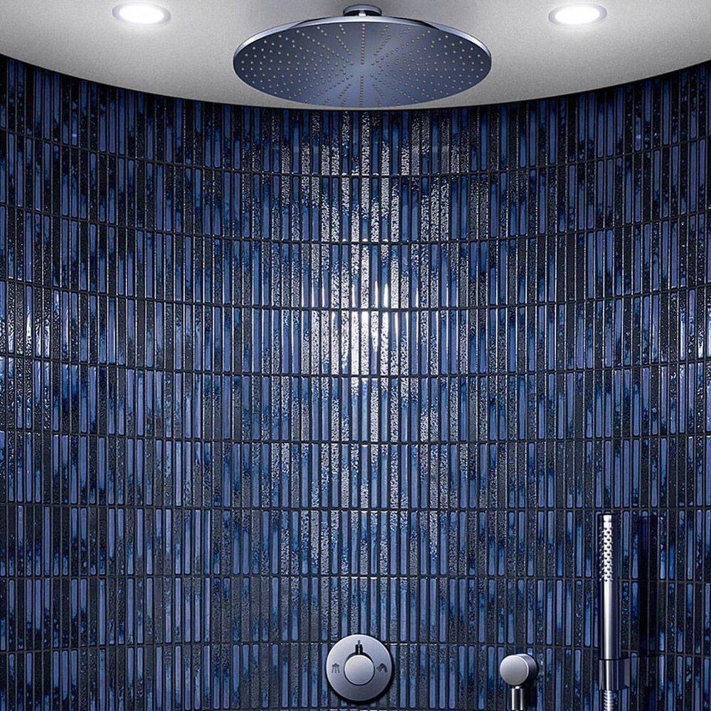 Japanese ceramic wall tiles Yohen in Dark Blue Mix from Mittsu Japanese Tiles