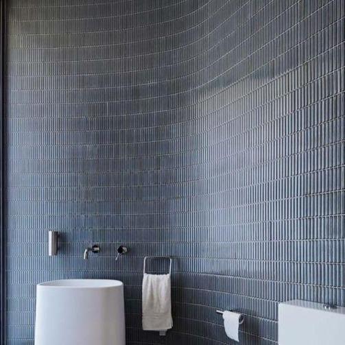 Japanese ceramic wall tiles Yohen in Dark Blue Mix from Mittsu Japanese Tiles