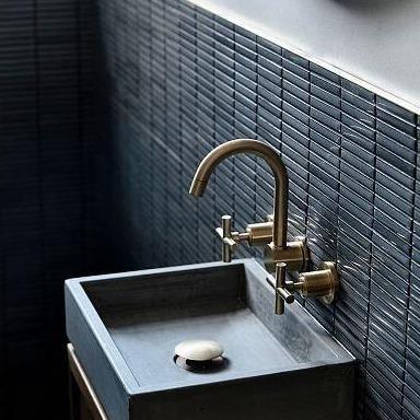 Japanese ceramic wall tiles Yohen in Dark Blue Mix from Mittsu Japanese Tiles