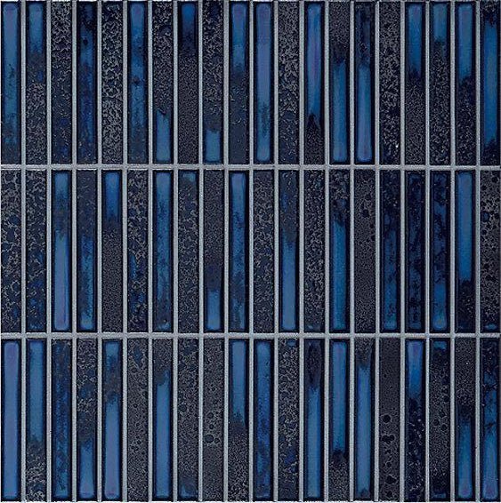 Japanese ceramic wall tiles Yohen Sample in Dark Blue Mix from Mittsu Japanese Tiles