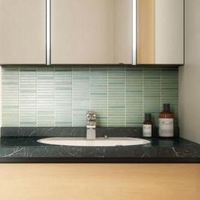 Japanese ceramic wall tiles Yohen Sample in Dark Blue Mix from Mittsu Japanese Tiles