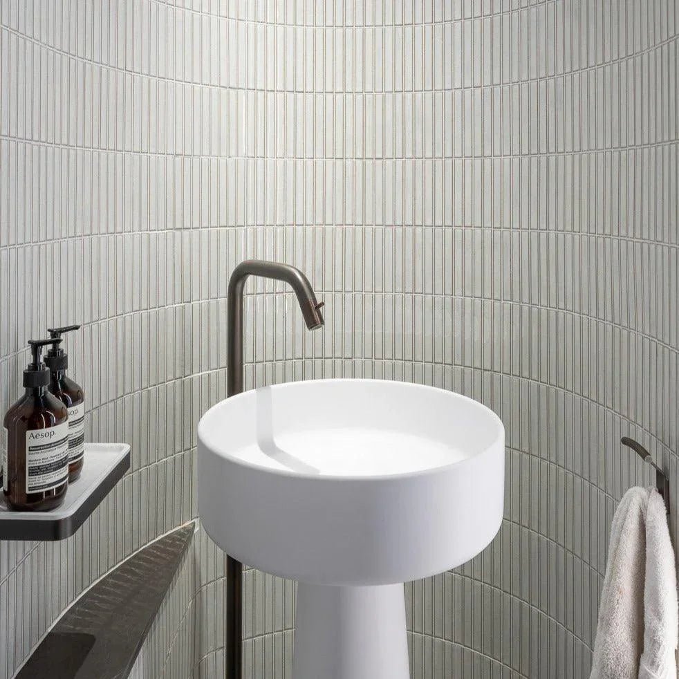 Japanese ceramic wall tiles Yuki Border in Black from Mittsu Japanese Tiles