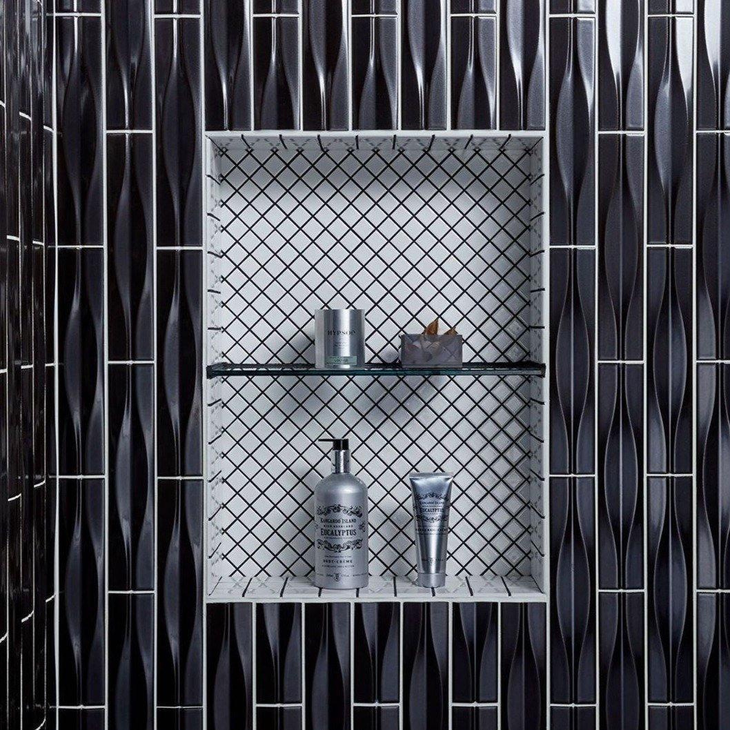 Japanese ceramic wall tiles Yumon in White from Mittsu Japanese Tiles