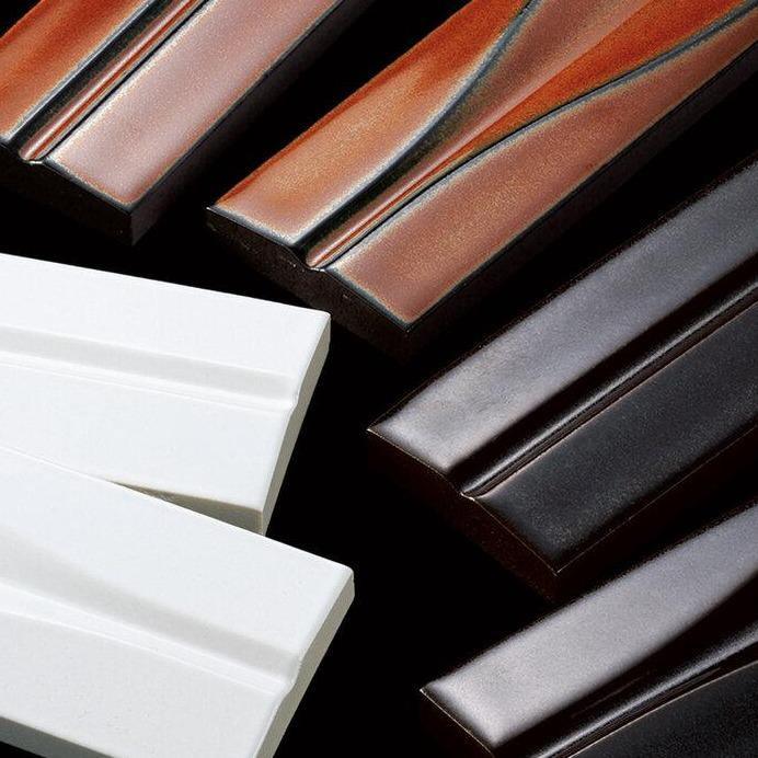 Japanese ceramic wall tiles Yumon in Black from Mittsu Japanese Tiles