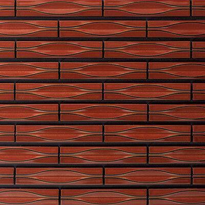 Japanese ceramic wall tiles Yumon in Red from Mittsu Japanese Tiles