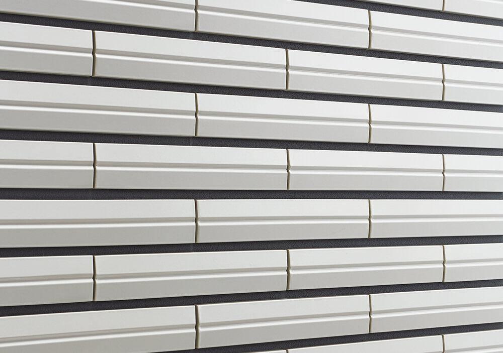 Japanese ceramic wall tiles Yumon Sample in White from Mittsu Japanese Tiles