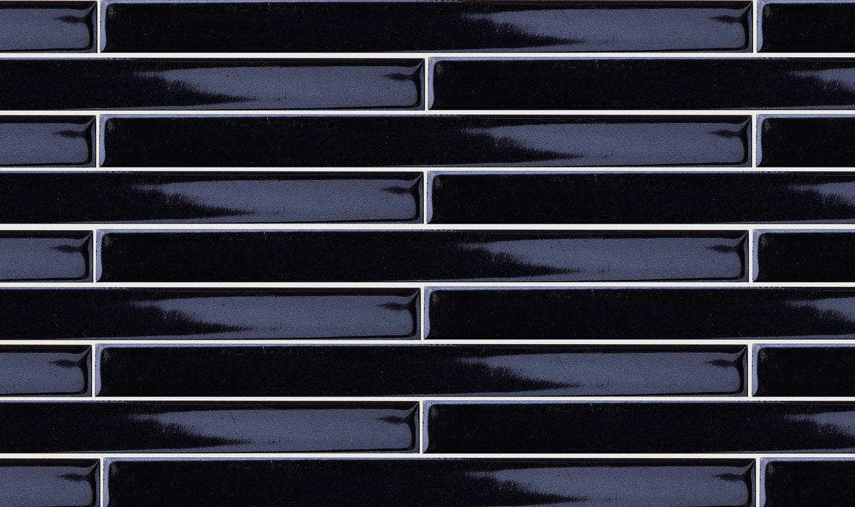 Arcaico Japanese porcelain wall tile in Bright Black – Mittsu Japanese Tiles