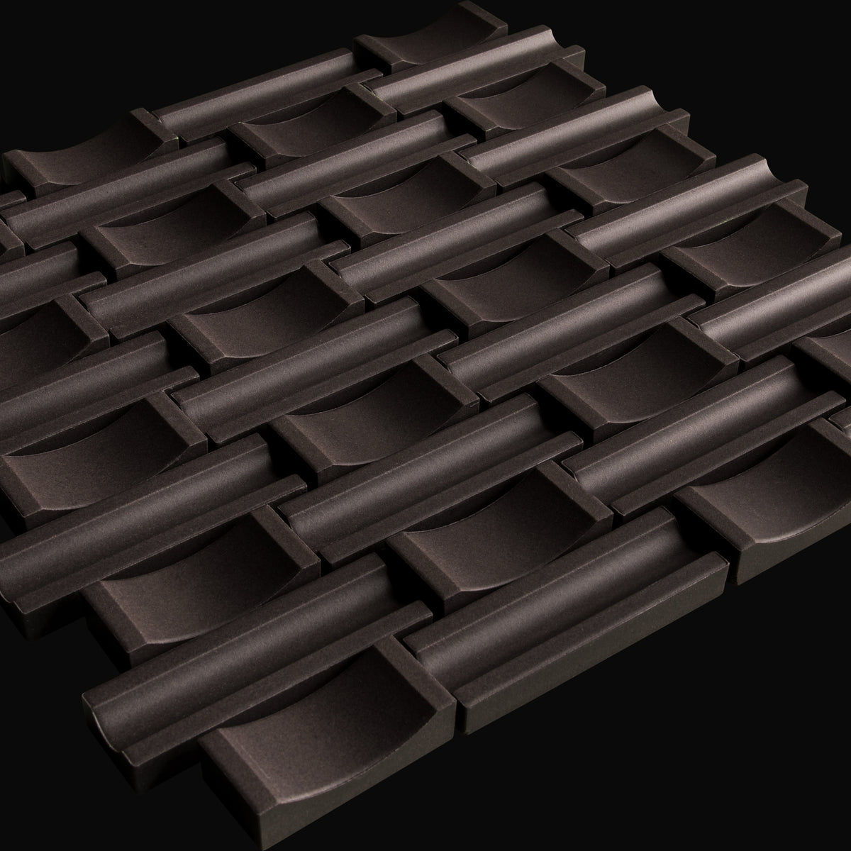 Crochet Japanese porcelain wall tile in Black – Mittsu Japanese Tiles