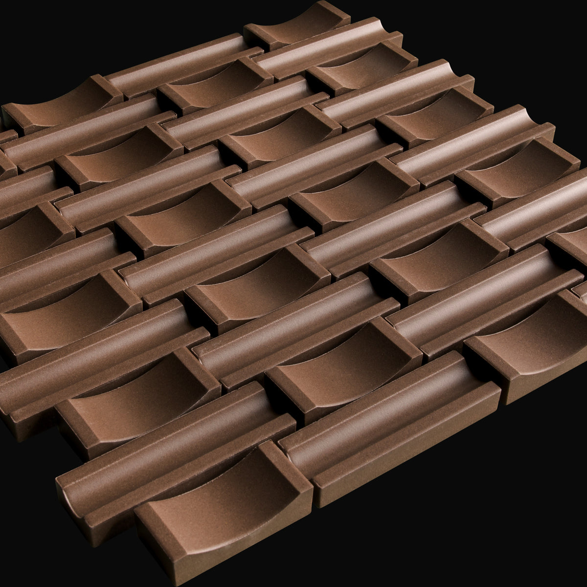Crochet Japanese porcelain wall tile in Brown – Mittsu Japanese Tiles