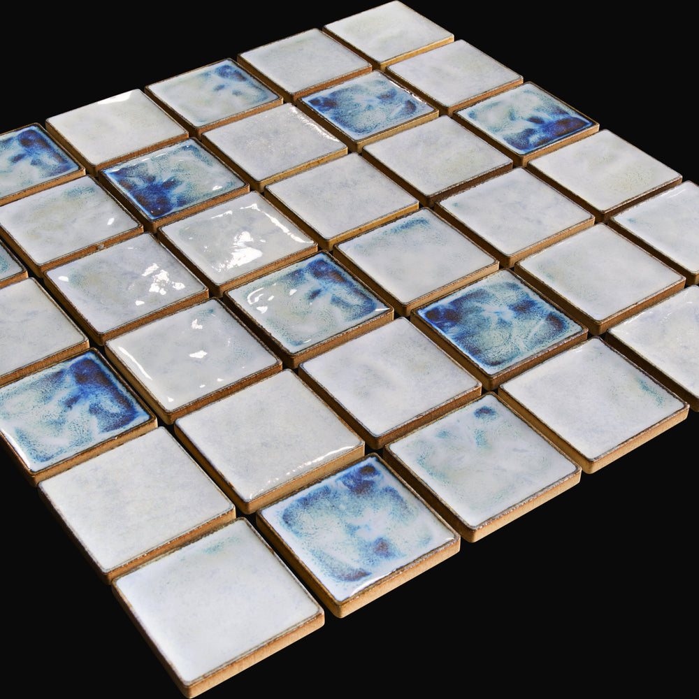Focasion Japanese porcelain wall tile in Blue Mix – Mittsu Japanese Tiles