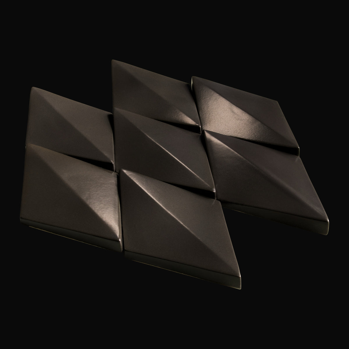 Hishigata Japanese ceramic wall tile in Powder Black – Mittsu Japanese Tiles