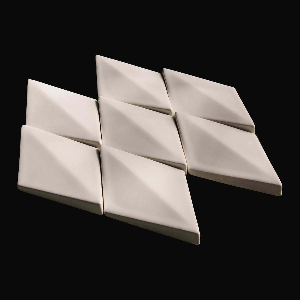 Hishigata Japanese ceramic wall tile in White – Mittsu Japanese Tiles