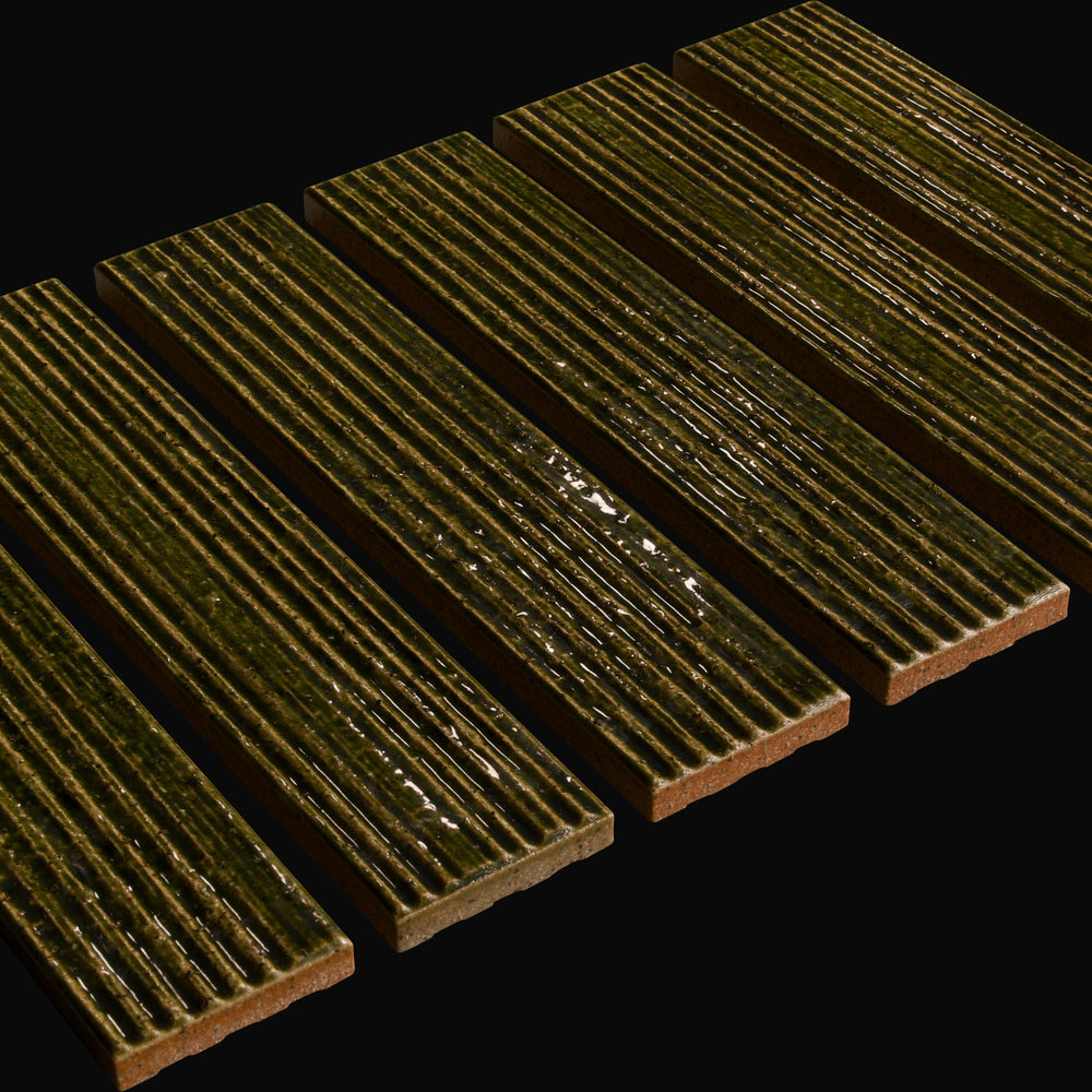 Kaji Juhi Japanese porcelain wall tile in Vintage Green – Mittsu Japanese Tiles
