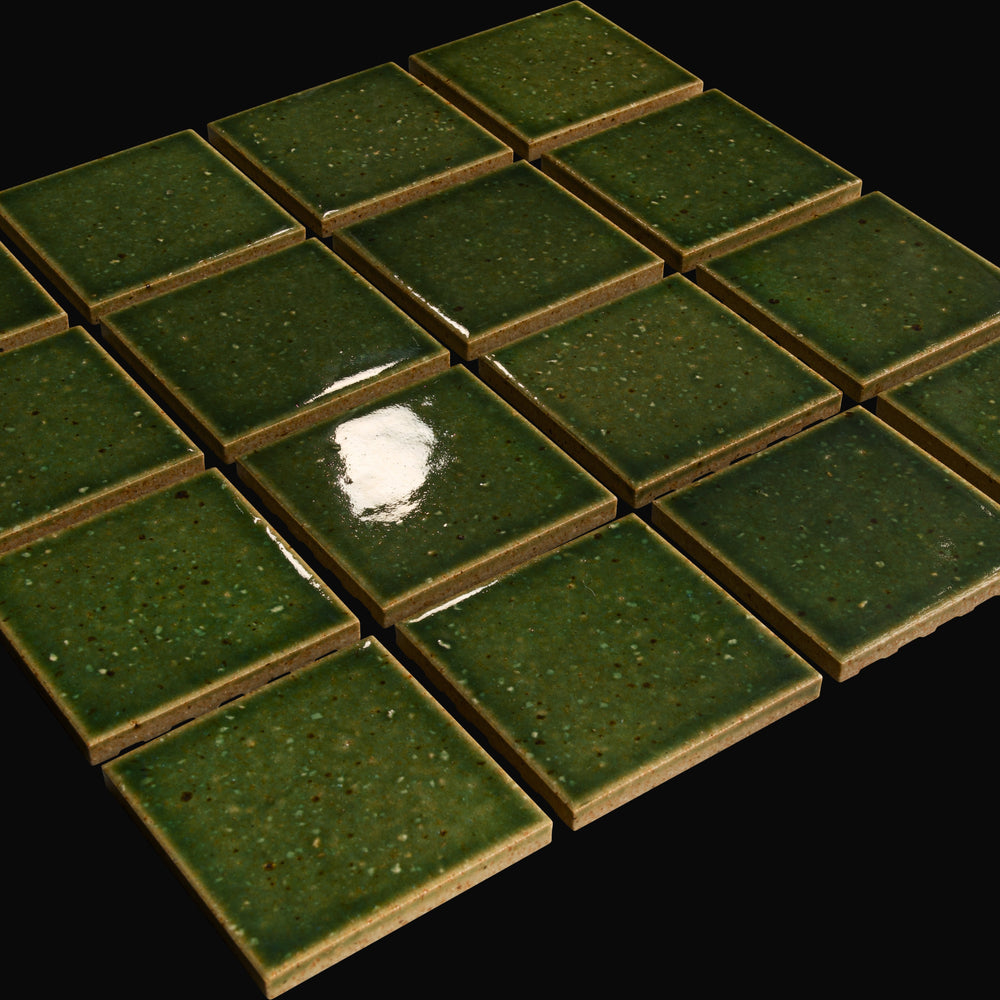 Kaji Oki Japanese porcelain wall tile in Rifle Green – Mittsu Japanese Tiles