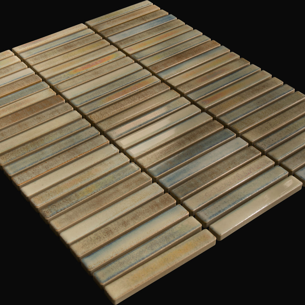 Kujaku Japanese porcelain wall tile in Mimata – Mittsu Japanese Tiles
