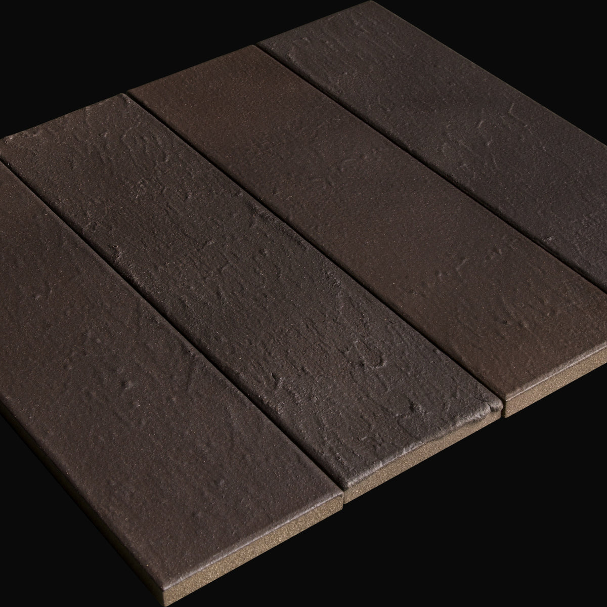 Metal Brick Japanese porcelain wall tile in Ibushi Black – Mittsu Japanese Tiles