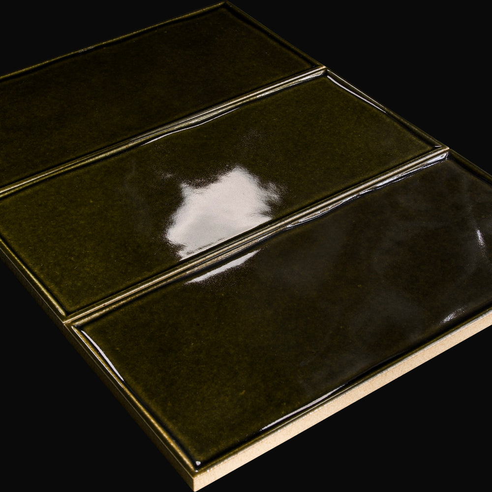 Namiki Japanese ceramic wall tile in Olive Ash – Mittsu Japanese Tiles