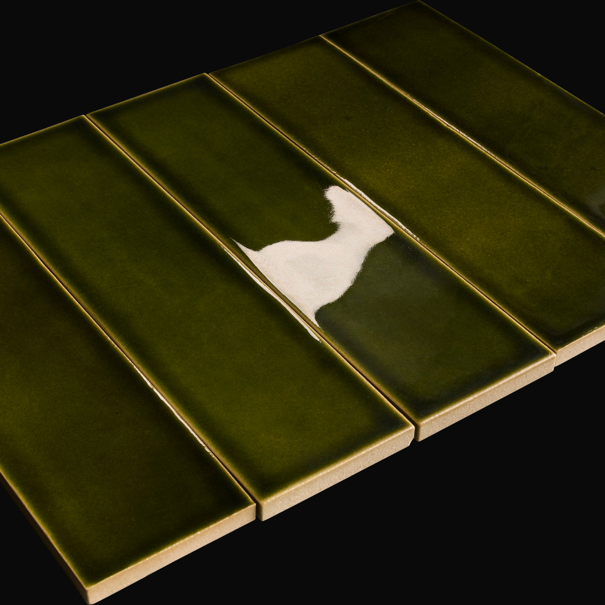 Retoro Japanese glazed porcelain wall tile in Green – Mittsu Japanese Tiles