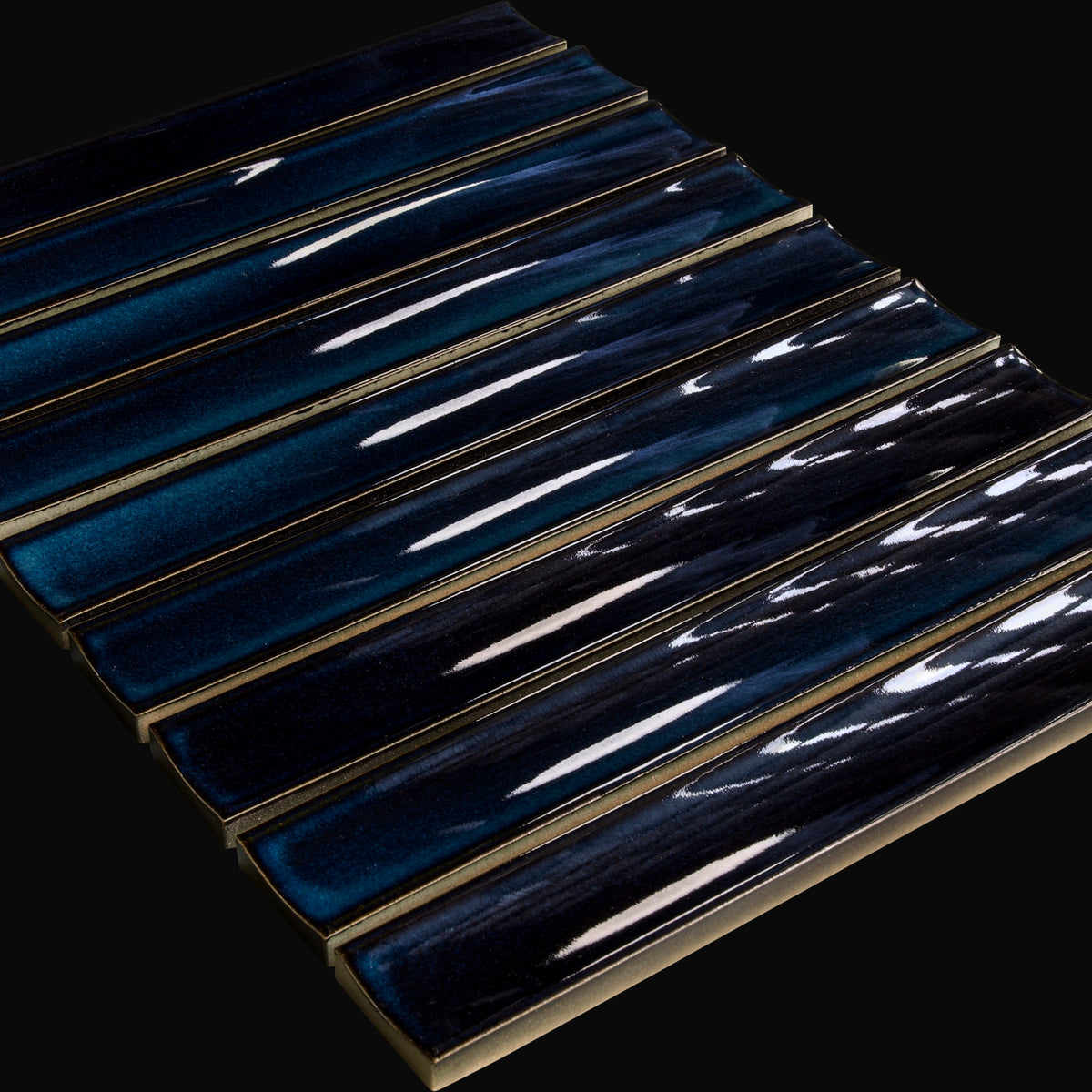 Sabi Concave Japanese porcelain wall tile in Indigo Pearl – Mittsu Japanese Tiles