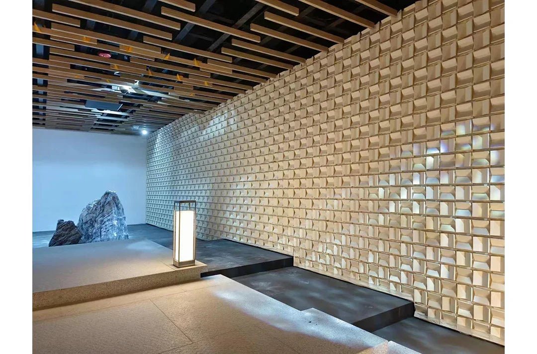 Japanese ceramic wall tiles Butterfly Sample in White Clay from Mittsu Japanese Tiles