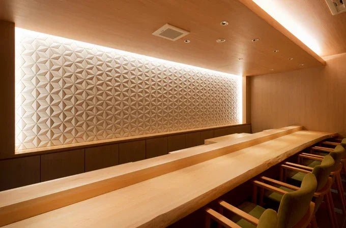 Japanese ceramic wall tiles Hishigata Sample in White from Mittsu Japanese Tiles