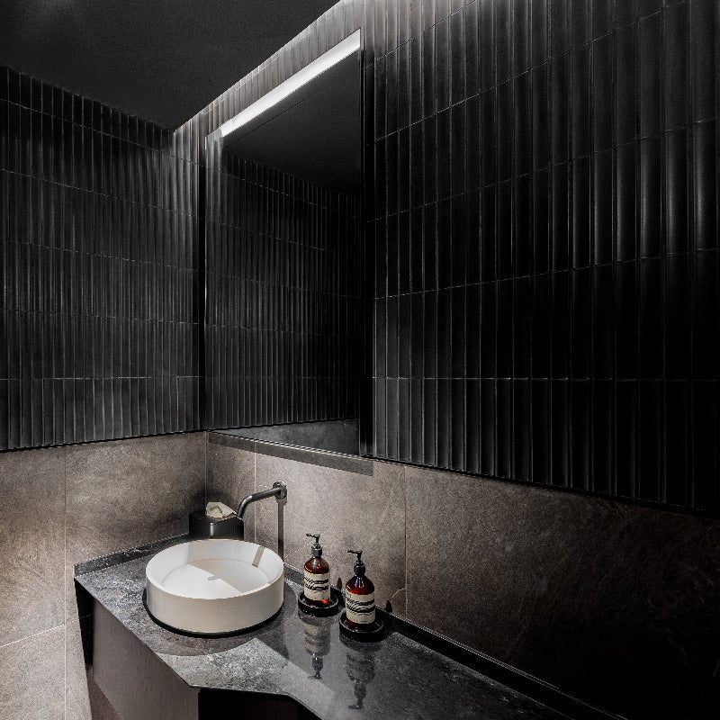 Ka-Bu Japanese porcelain wall tile in Ibushi Black – Mittsu Japanese Tiles