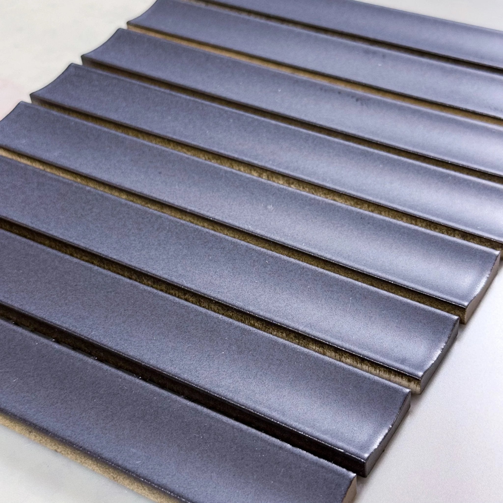 Japanese ceramic wall tiles Ka - Bu Sample in Matt Black from Mittsu Japanese Tiles