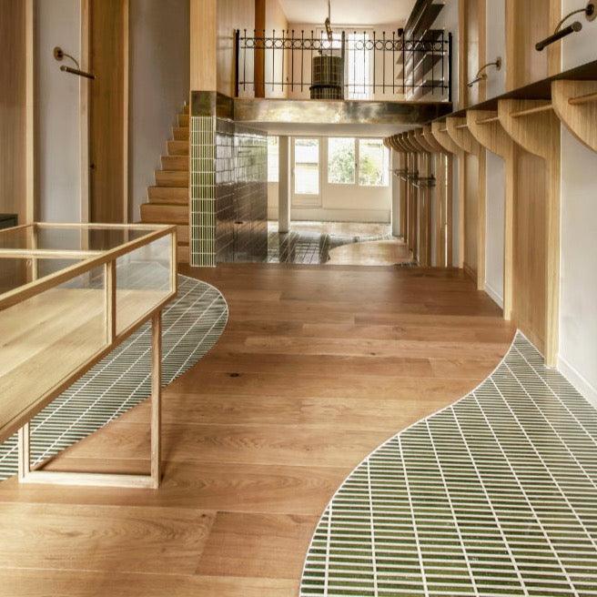 Japanese ceramic wall tiles Kaji Border in Wrought Iron from Mittsu Japanese Tiles