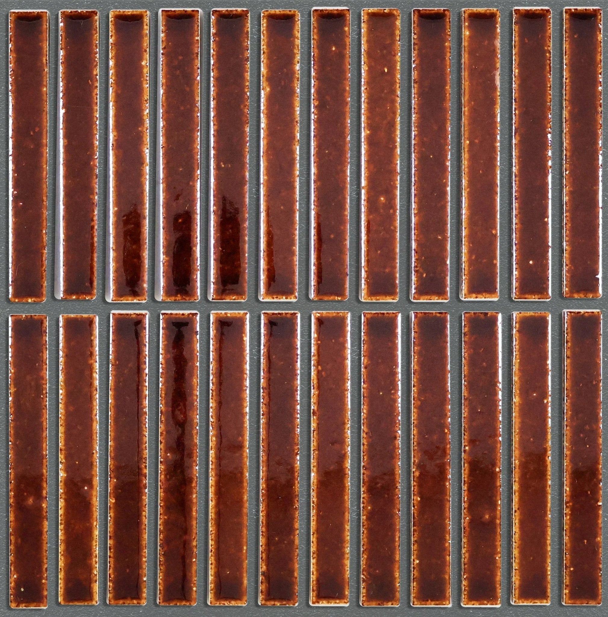 Japanese ceramic wall tiles Kaji Border in Mustard from Mittsu Japanese Tiles
