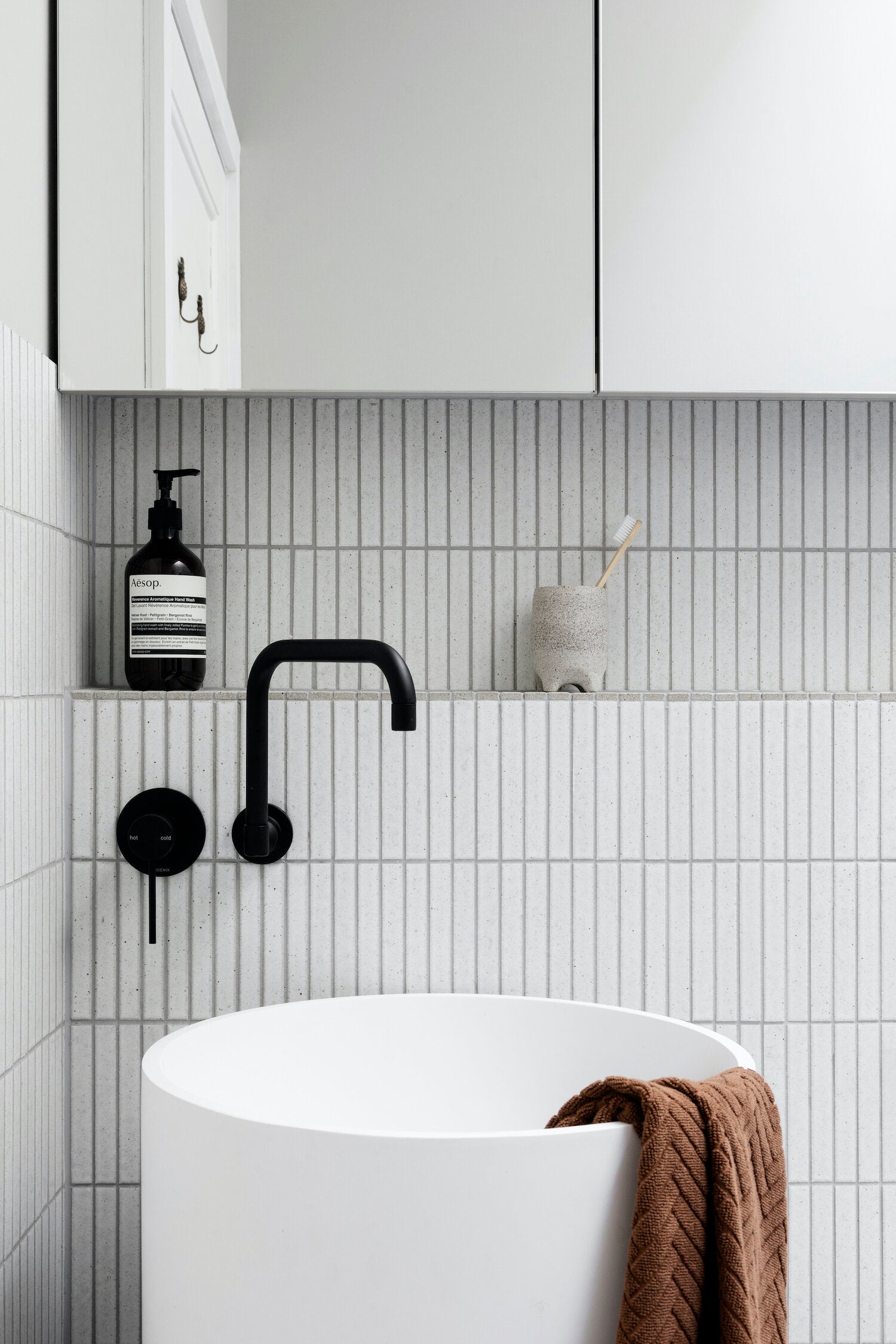 Kaji Border Powder White in the Cecil Street bathroom