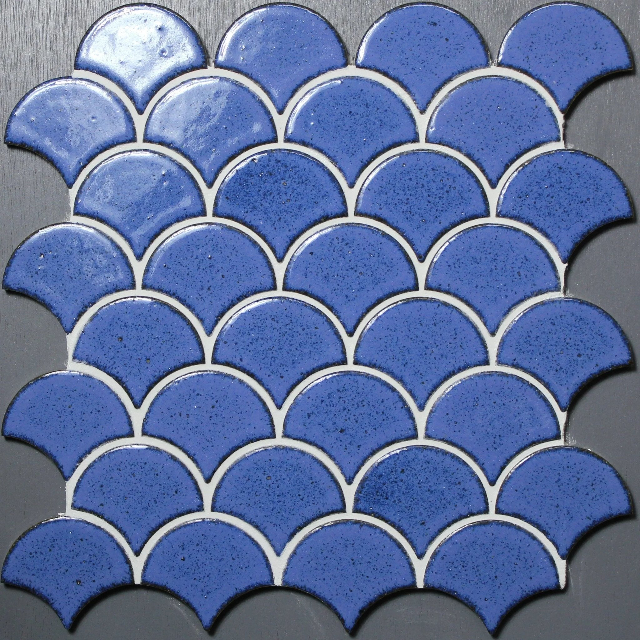 Japanese ceramic wall tiles Kaji Hamon Sample in Sapphire from Mittsu Japanese Tiles