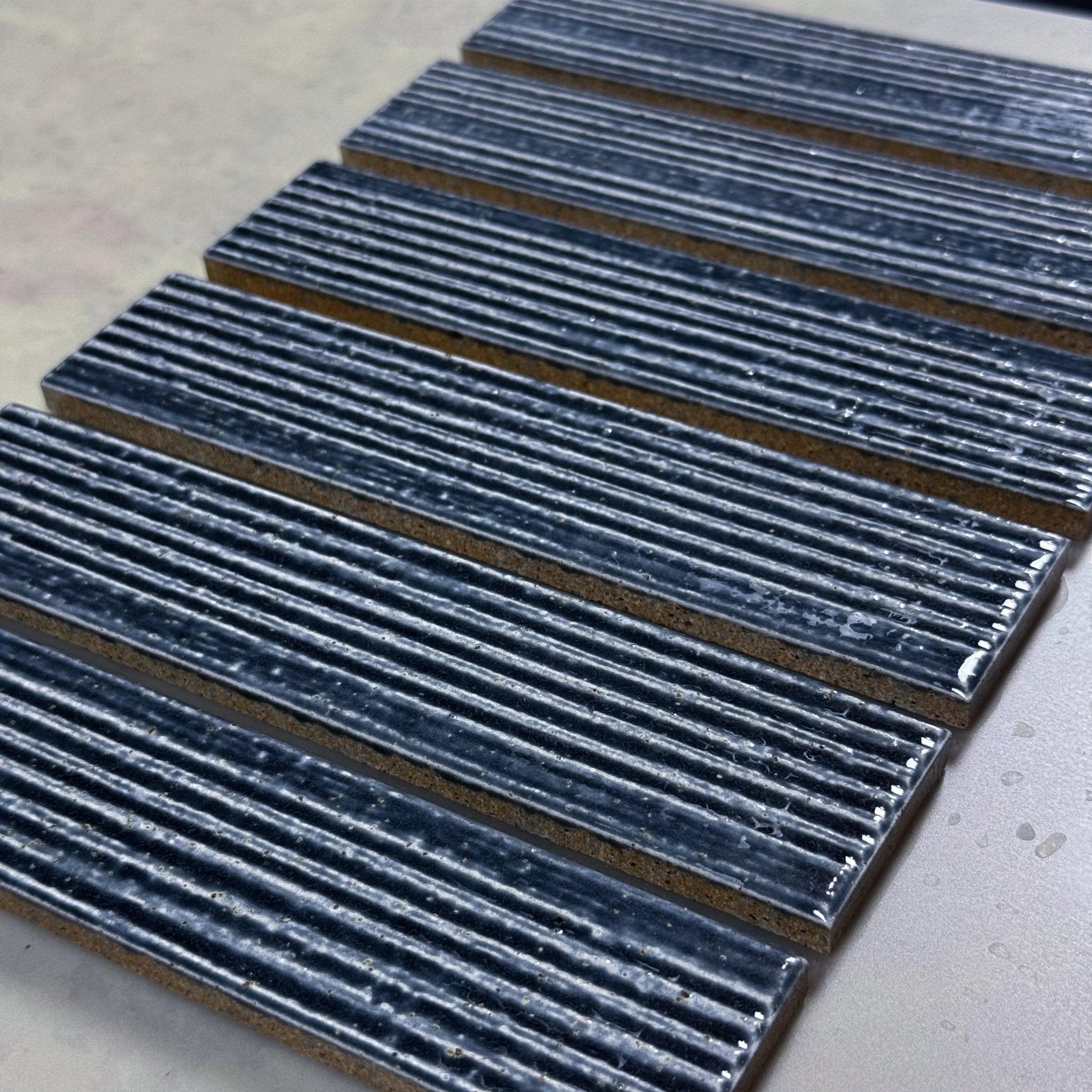 Japanese ceramic wall tiles Kaji Juhi in Crystal Grey from Mittsu Japanese Tiles